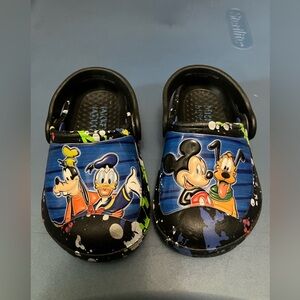 Disney Kids Crocs - Black and Blue with Characters